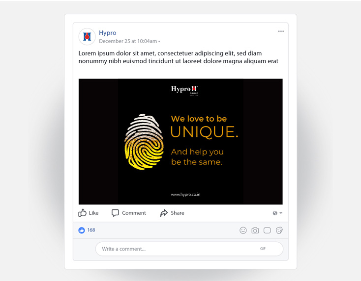 we love to be unique facebook post hypro