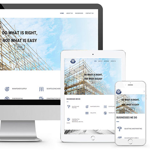 Construction company website Oman